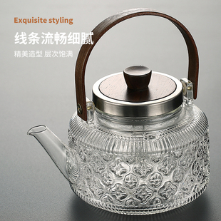电陶炉煮茶器泡茶玻璃煮茶壶烧水壶茶具白茶家用全W自动蒸汽煮茶