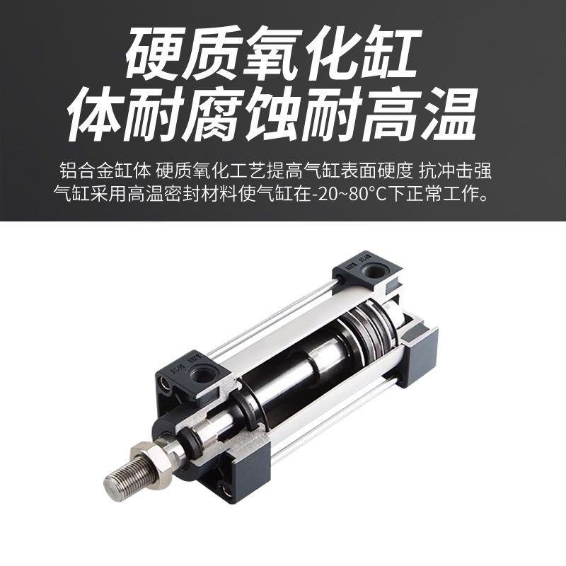 气动铝合金拉杆型标准气缸SC100X25X50X75X100X125SX150UX200-S-F