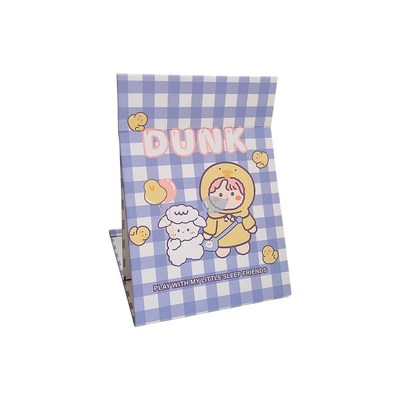 台式化妆镜子桌面可立大号卡通折叠镜女便携宿舍学生纸镜随身梳妆