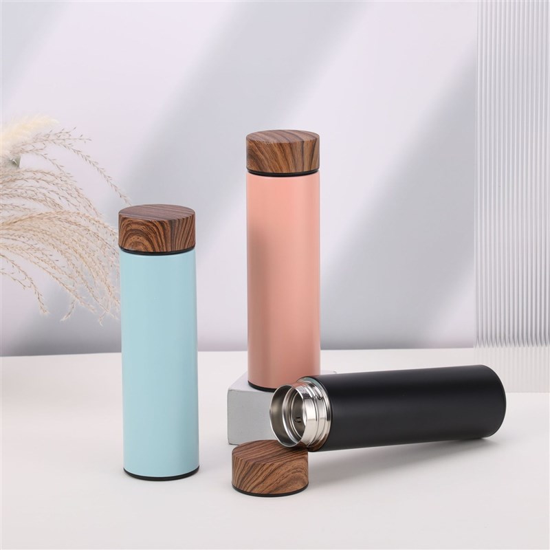 新款保温杯休闲学生 不锈钢木纹杯杯车载水杯创意礼品印logo