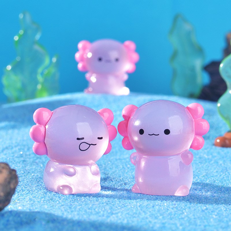 微景观卡通可爱夜光动物六角龙鱼缸苔藓造景配件工艺品迷你小摆件