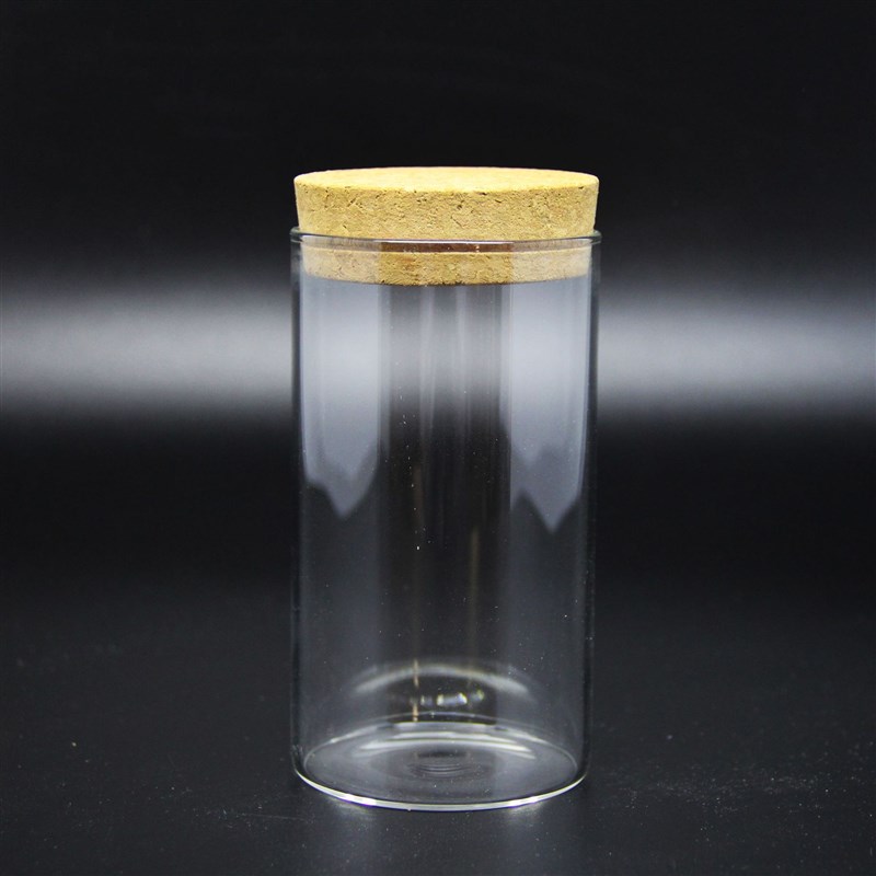 苔藓微景观生态瓶 木盖DIY花瓶 圆柱木塞玻璃瓶 DIY材料带灯瓶