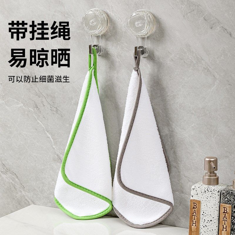 珊瑚绒白色抹布擦碗布擦盘子杯子餐具专用抹布不掉毛厨房清洁抹布