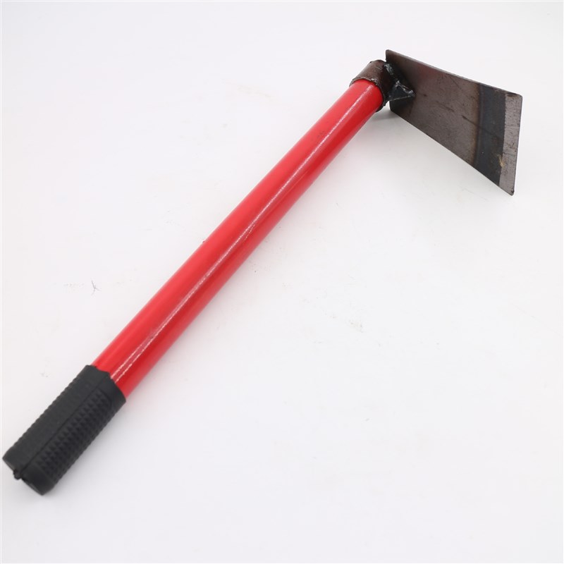 厂家红柄钢管平口小锄头种菜红色铁柄小锄头园林工具钢管