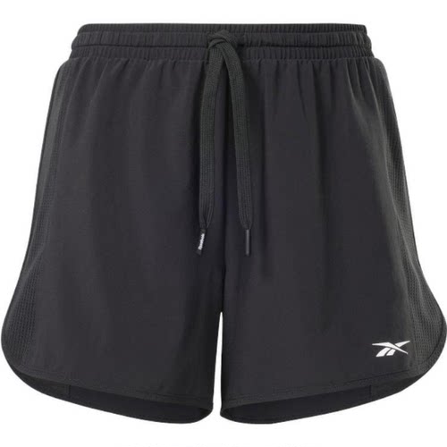 锐步REEBOK运动短裤黑色抽绳松紧腰带宽松五分裤休闲裤