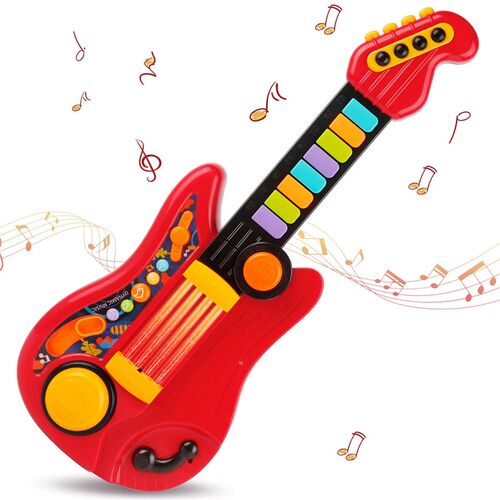 2 In 1 Electric Kids Guitar Toy Foldable Toy Guitar Piano Be