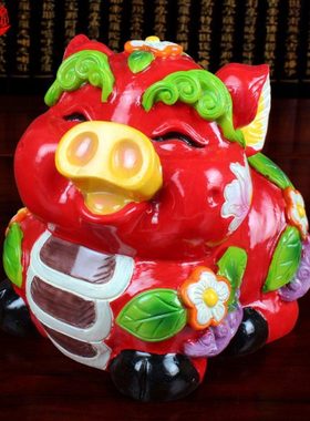 可爱猪交趾陶存钱罐储蓄罐时尚摆件礼品家居摆件创意礼物儿童礼物