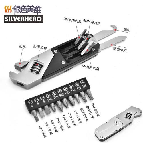多功能组合工具不锈钢创意可调螺丝批活动扳手EDC户外口袋小工具