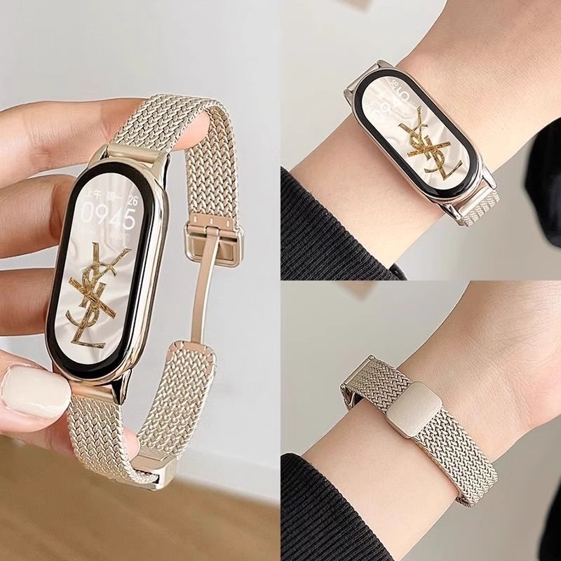 适用小米手环10NFC麦穗磁吸手表带9NFC/9pro金属腕带红米watch5智能运动手表redmiwatch4男女手表链夏透气