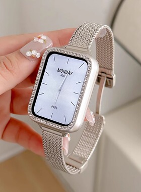 适用小米手环9pro镶钻8pro带钻保护壳xiaomi8/9NFC表壳防摔半包表框新款金属男女xiaomi9