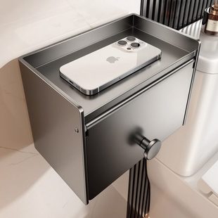 卫生间厕纸盒防水免打孔纸巾盒壁挂式高级感洗手间抽纸卷纸置物架