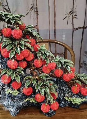 陶瓷工艺品  石湾公仔 荔枝 名利双收 电视柜玄关