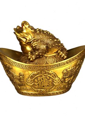 铜元宝摆件纯铜元宝存钱罐金元宝摆件铜金蟾龙凤元宝摆件