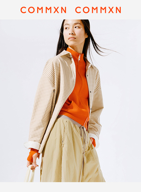 COMMXN·轻暖夹棉格纹衬衫休闲户外简约宽松百搭2025秋季新款女装