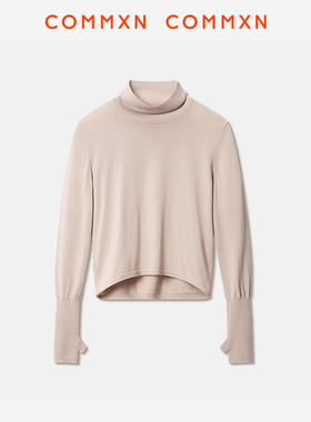 COMMXN·全能打底衫简约休闲宽松百搭纯色高领上衣2024秋季女装