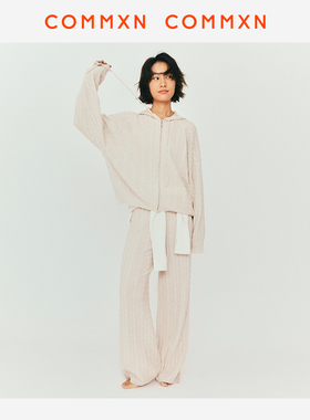 COMMXN·漫步开衫针织裤休闲宽松百搭保暖针织套装2024冬季女装