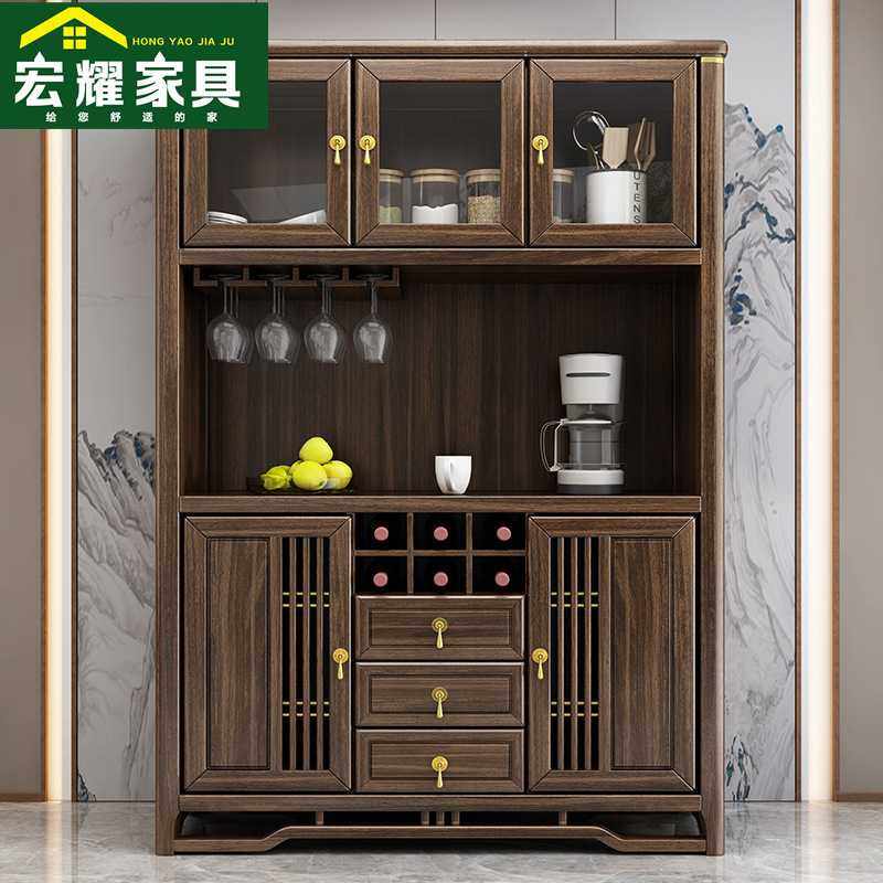 乌金木新中式实木餐边柜靠墙一体置物柜客厅酒柜储物柜家用餐厅柜,电子元器件市场,其它元器件,淘宝优惠券,粉丝福利购,淘宝优惠卷