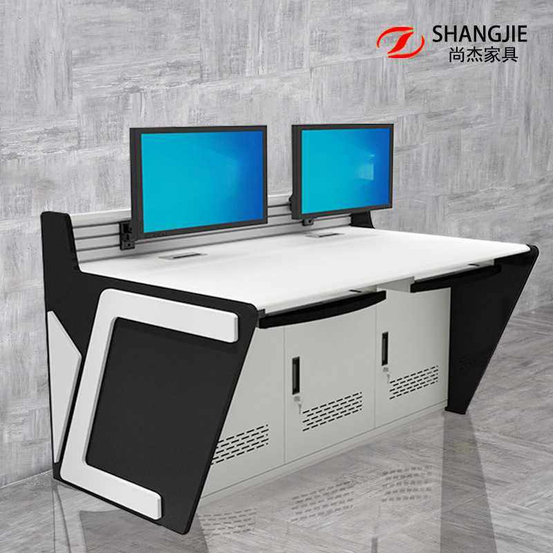 定制监控操作台简易中控室定制安防指挥中心调度台弧形机柜控制台