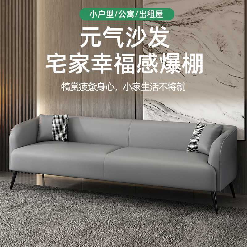 整装科技布皮艺沙发小户型北欧双人二三人位客厅出租房服装店网红