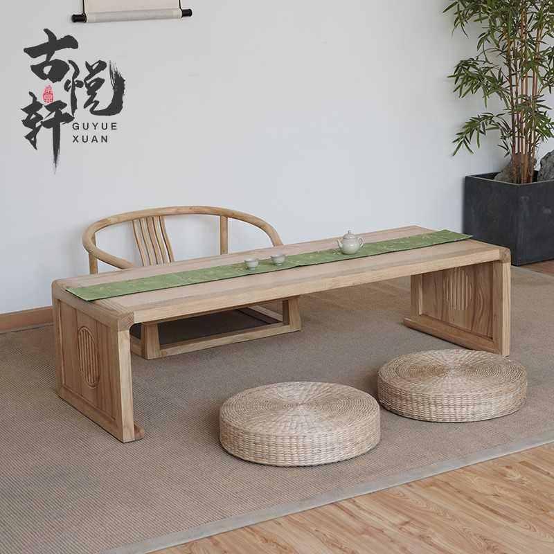 新中式榻榻米茶桌简约飘窗矮桌炕桌禅意小茶几日式实木地桌古琴桌