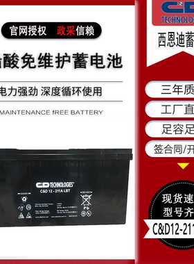 大力神西恩迪蓄电池C&D12-211ALBT 铅酸蓄电池12V211AH直流屏机房