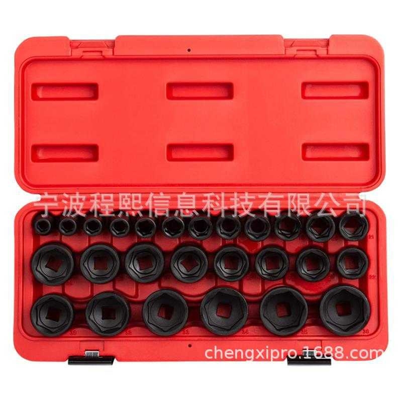 26PC 1/2 英寸驱动公制冲击套筒组 10mm-36mm