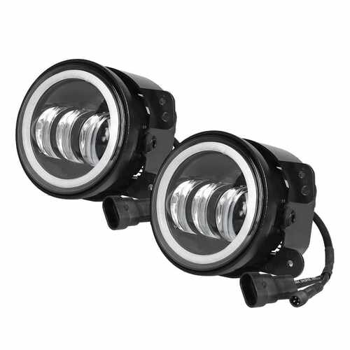 LED雾灯透镜带光环内三光源通用型前雾灯LED Fog Light angel eye