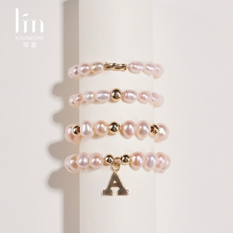 KISSMORE/琛墨时光絮语设计师天然淡水珍珠包金女款戒指轻奢首饰