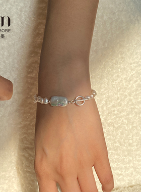 KISSMORE/琛墨破界之境原创天然淡水珍珠巴洛克纯银手链女款手串