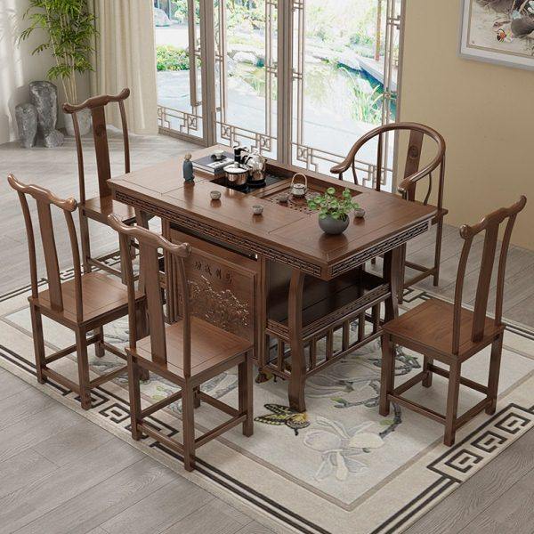 新中式实木茶桌椅组合简约现代禅意老榆木办公室茶台几烧水壶一体,商业/办公家具,茶台/茶桌,淘宝优惠券,粉丝福利购,淘宝优惠卷