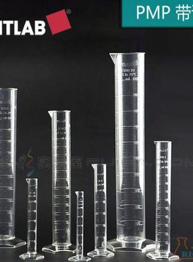 VITLAB刻度PMP塑料量筒A级25/50/100ml/250/500ml高透量杯带证书