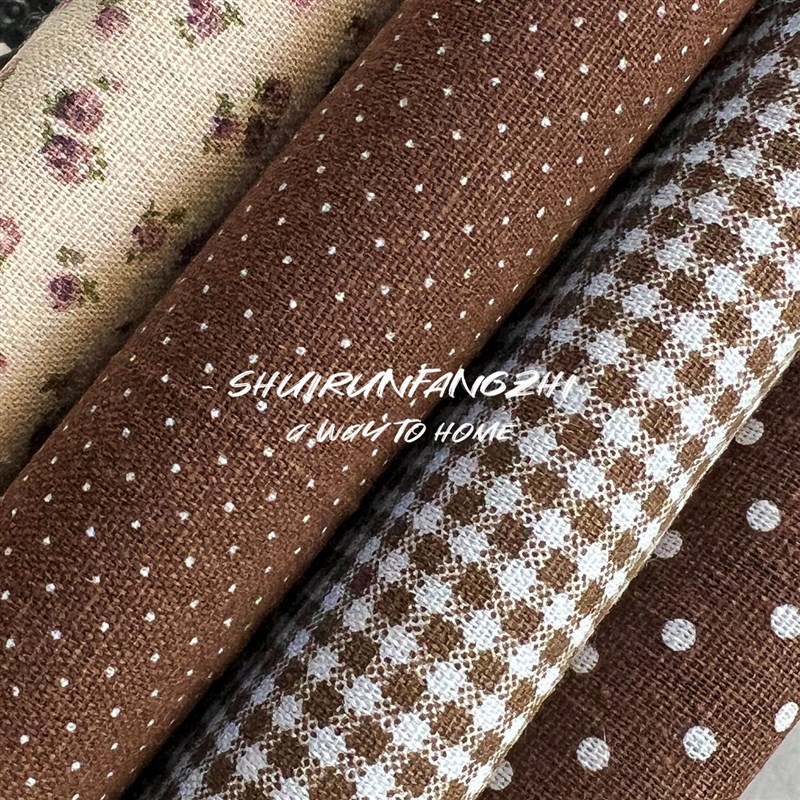 碎花覆古棉麻波i点桌布韩系清新茶几盖布户外野餐垫沙发布多颜色