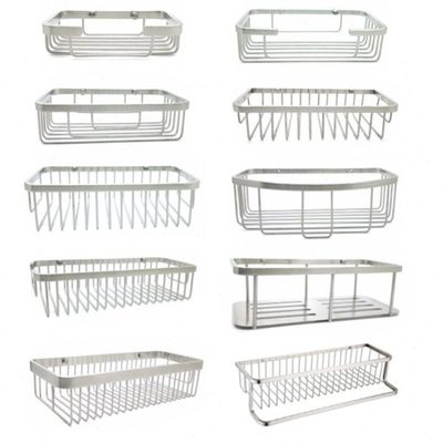 置物三角架单层304不锈钢浴室挂篮小号卫生间墙角置物篮方形大号