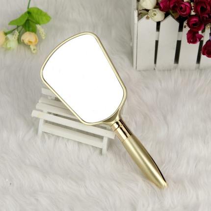 Alin新款日式粉嫩少女心单面手柄镜高清化妆镜便携式小美容院镜子