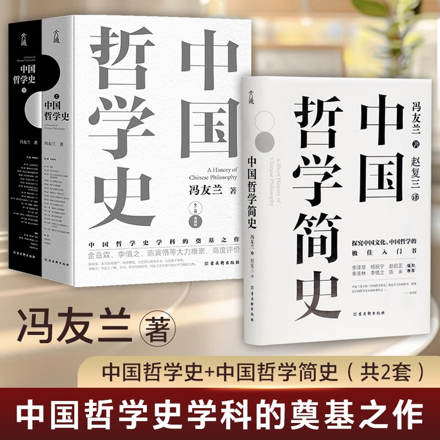 中国哲学史+中国哲学简史图书