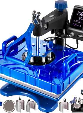 厂家直供蓝色10合1烫画机多功能29*38cm热转印机服装帽子笔烫画机