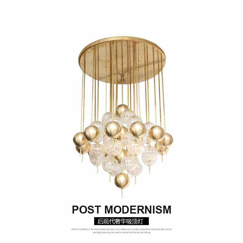 全铜现代简约创意个性时尚高档奢华玻璃球设计师售楼部样板房吊灯