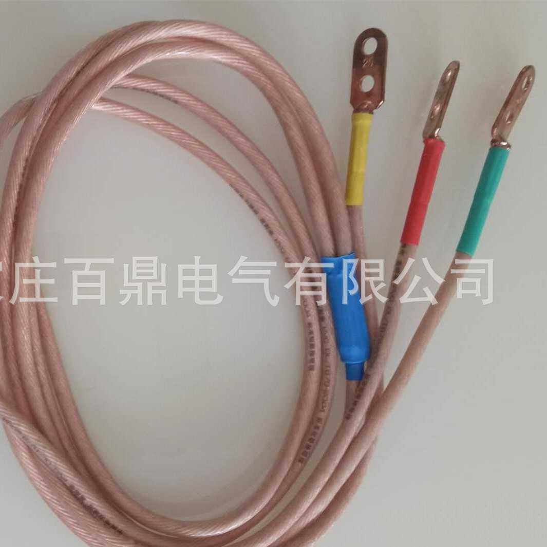 JDX-10KV接地线高压接地棒10kv双簧挂钩1米*3根25mm2携带型接地线