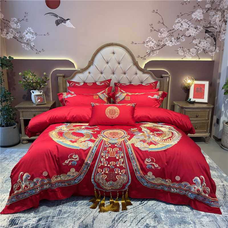 高档婚庆丨仪式感中式贡缎提花四件套多件套 龙凤刺绣大红色结婚,电子元器件市场,其它元器件,淘宝优惠券,粉丝福利购,淘宝优惠卷