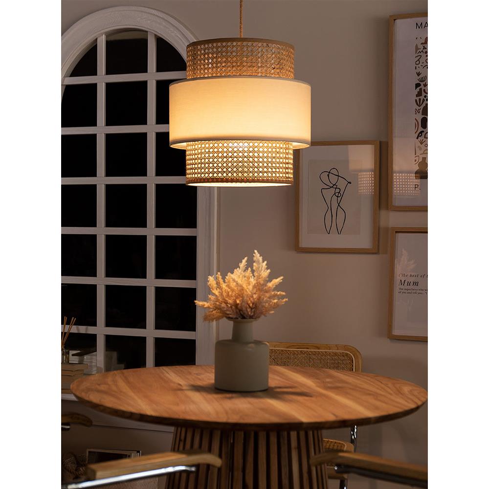 日式吊灯侘寂风复古客厅卧室餐厅民宿饭店火锅店藤艺创意氛围灯具