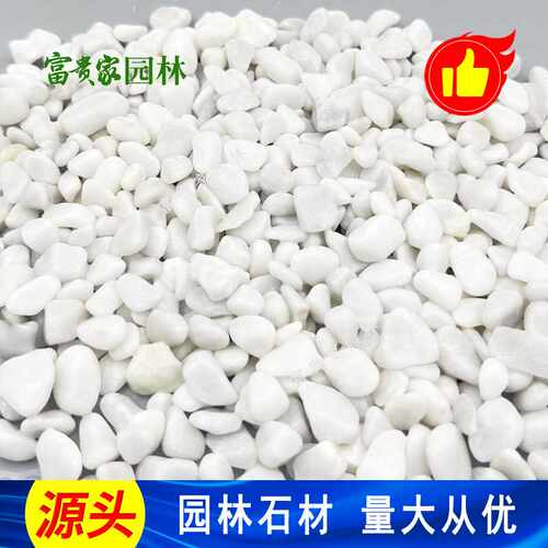广州园艺铺面小石头园林枯山水造景机制石子白石子白色鹅卵石厂家
