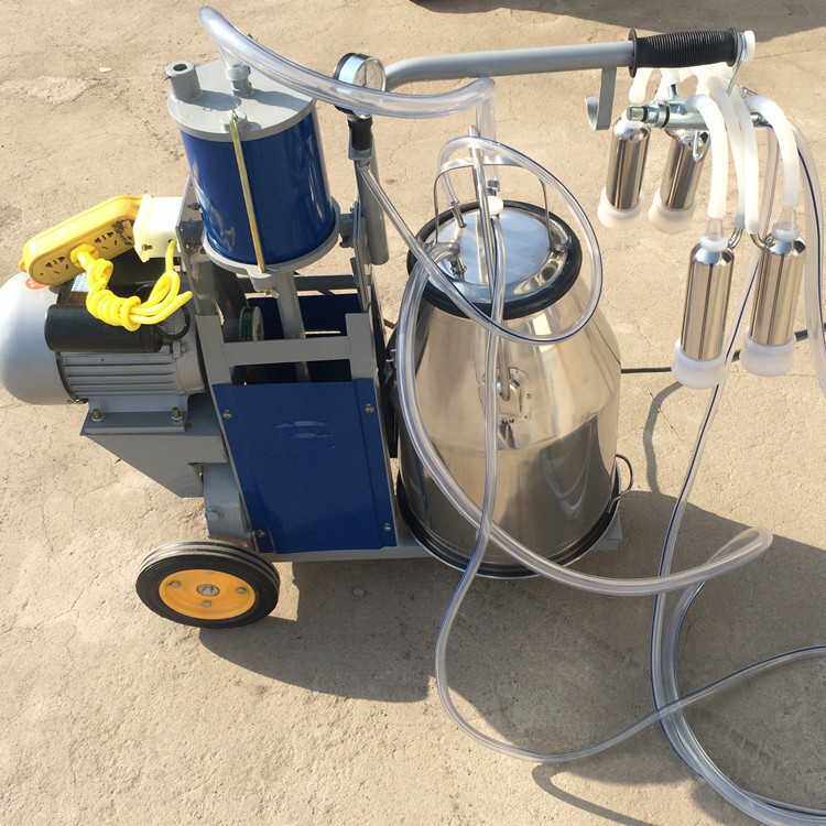 移动式奶牛挤奶器 双头奶羊挤奶机 手推车挤奶机