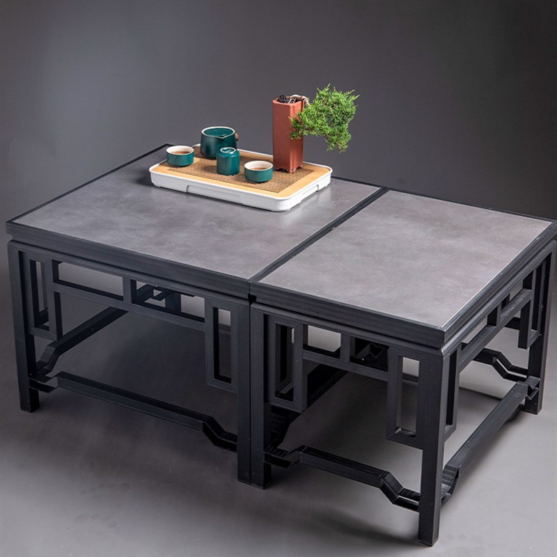 单层小品架c铝合金古典花架中式桌面盆艺花几盆景架古董奇石茶具