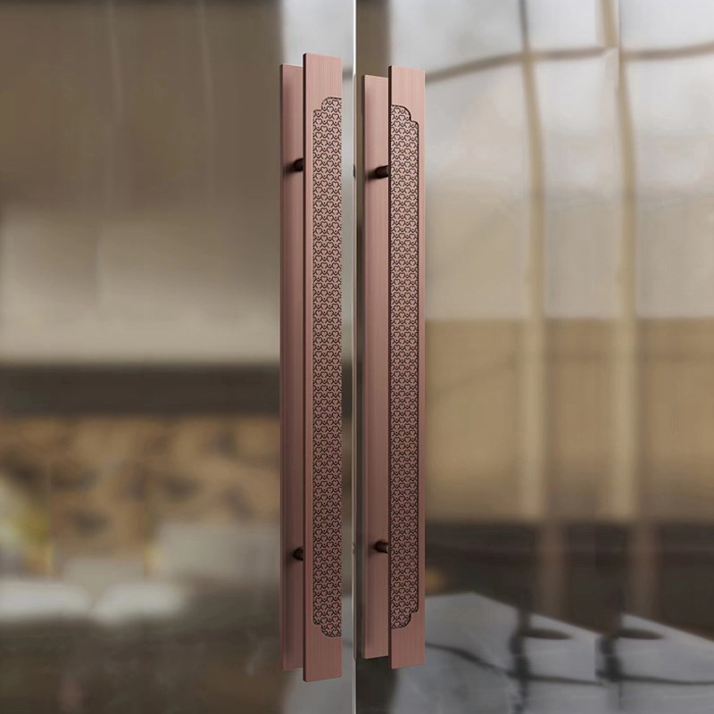 新中式铝雕实木大门拉手仿v古铜酒店别墅入户门拉手双开门把手定