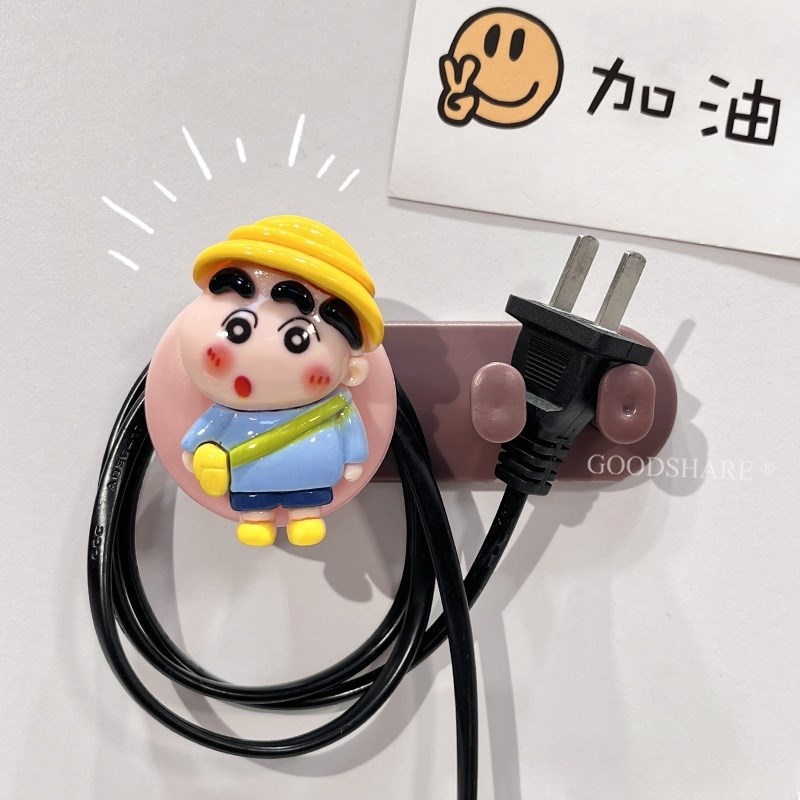 插头挂钩免打孔粘胶可q爱挂钩厨房挂电线收纳神器电源线插座固定