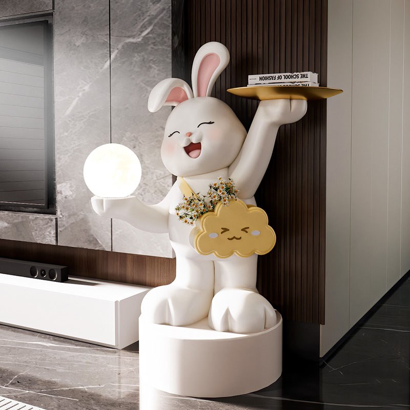 德国新款兔子存钱罐落地摆件v大型客厅电视柜旁艺术装饰品乔迁新