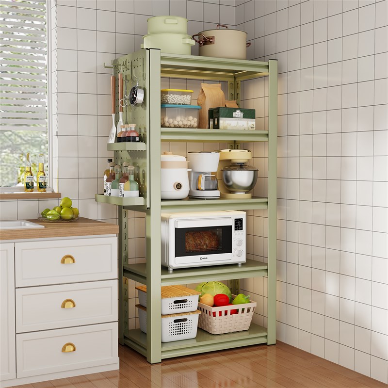 厨房置物架家用钢制多功能微波炉烤箱置物架金属R多层落地收纳货