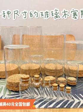 【红豆粘土】永生花防尘罩粘土DIY摆件透明玻璃罩子木塞玻璃瓶