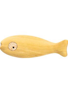 原上城手工制作海象嘟嘟的实木小鱼干 干装饰品磁吸冰箱贴