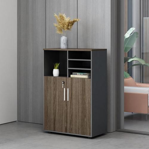 办公室文件柜储物矮柜置物柜书柜带锁木质花槽柜办公柜杂物收纳柜